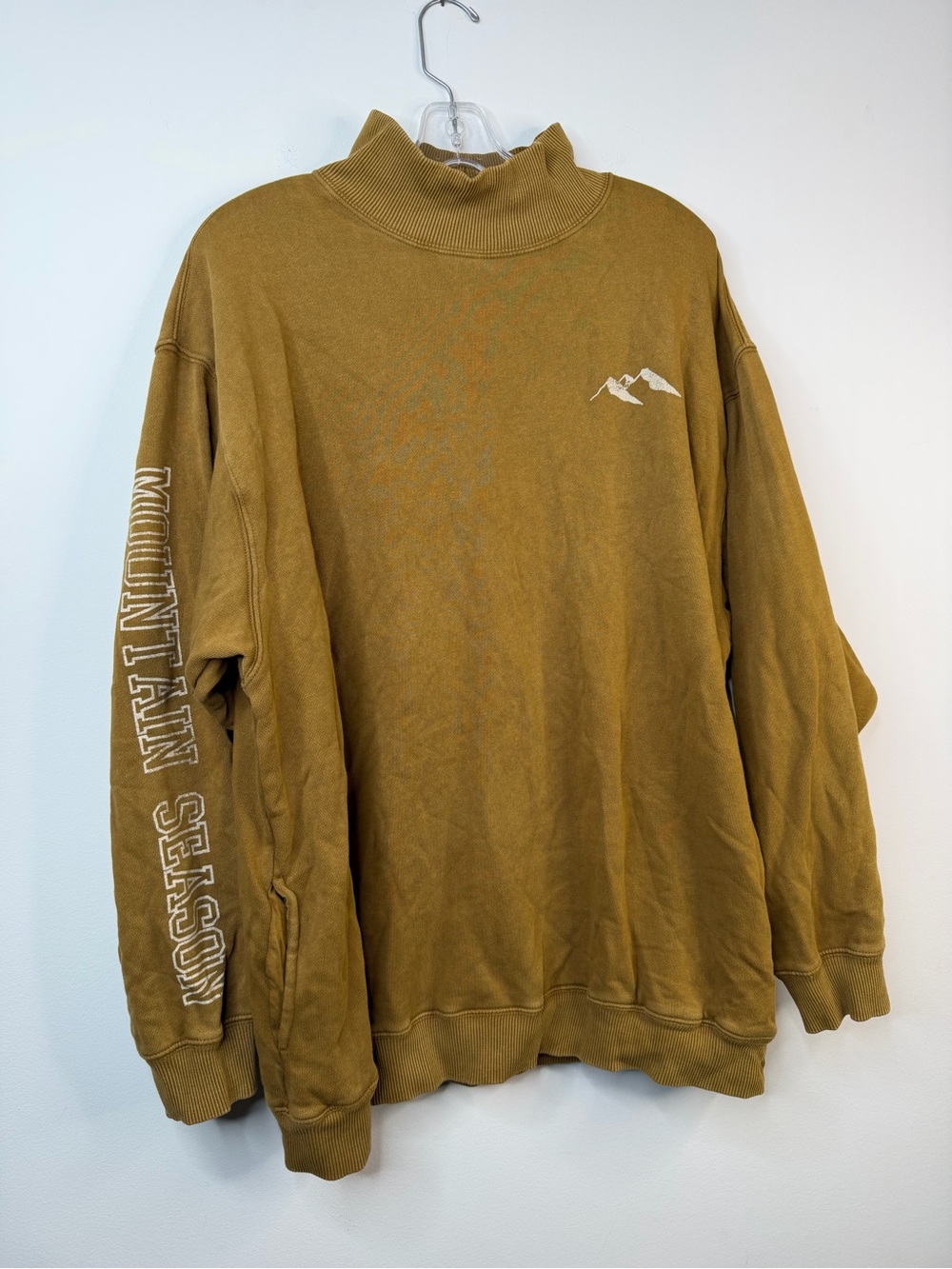 Aerie Mountain Season Oversized Mock Neck Sweatshirt Brown XL - Picture 6 of 9